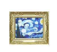 Antique Frame Miniature Dollhouse Painting - 1:12 Artistic Accessories, DIY Oil Simulation Decorative Model for Vintage Decor