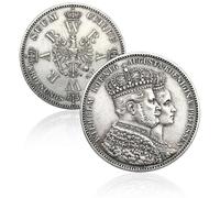 Antique German Coins, 1861 Prussian Coronation Taler Coins for Collectors, German Imperial Eagle Coin Collection, Germany European Old Coin, Vintage Historical Souvenirs