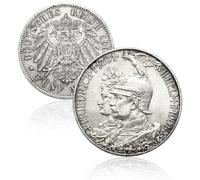 Antique German Coins, 1901 Prussian Anniversary 5 Mark Coins for Collectors, German Imperial Eagle Coin Collection, Germany European Old Coin, Vintage Historical Souvenirs