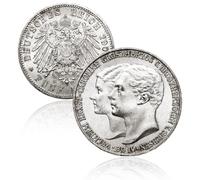 Antique German Coins, 1903 Saxe-Weimar-Eisenach 5 Mark Coins for Collectors, German Imperial Eagle Coin Collection, Germany European Old Coin, Vintage Historical Souvenirs