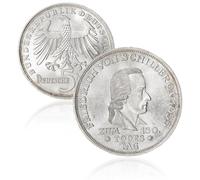 Antique German Coins, 1955 Schiller 5 Reichsmark Coins for Collectors, German Imperial Eagle Coin Collection, Germany European Old Coin, Vintage Historical Souvenirs