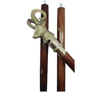 Antique Goat Head Handle with Beautiful Walking Stick Brass Derby Head Handle with Brown Wooden Stick Handmade Brass Handle Walking Stick