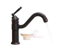 Antique Gold Bathroom Faucet - Black Single Handle Mixer Tap Brass Basin Mixer for Sink Elegant Wash Basin Water Tap Stylish Bathroom Sink Faucet