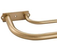 Antique Gold Double Curtain Rods, Double Curtain Rod for Window 48-84 Inch, Room Darkening Wrap Around Double Window Rods, Adjustable 1-Inch Front and 5/8 Inch Back Double Drapery Rod
