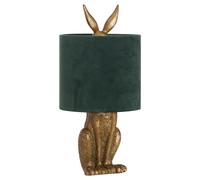Antique Gold Hare Table Lamp With Green Velvet Shade