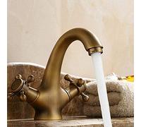 Antique Gold Kitchen Tap Faucet - Double Handle Crystal Bathroom Basin Sink Faucet Elegant Design for Modern Kitchens Durable & Stylish Fixture