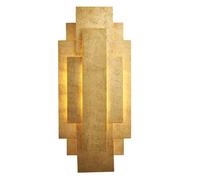 Antique Gold Leaf Panel Wall Light Fitting - Twin G9 LED - Decorative Sconce