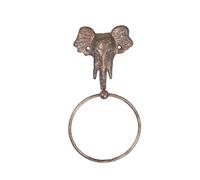Antique Gold Metal Towel Ring Elephant Design, Gold Elephant Head Single Bathroom Wall Hook, Elephant Trunk Wall Hung Towel Holder, Novelty Wall Mounted Hand Towel Ring, Bathroom Gold Loop Rail