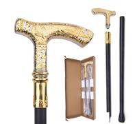 Antique Gold & Silver Wolf Handle Walking Stick, Classic Gentleman Style Cane, Elegant Collection Gift Cosplay, Everyday Use