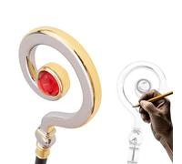 Antique Gold Walking Stick, Deluxe Double Festival Gem Wand Walking Cane, Beautiful Aluminum Alloy Mountaineering Rehabilitation Crutch(White)