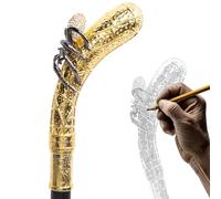 Antique Gold Walking Stick, Deluxe Spider Walking Cane, Beautiful Aluminum Alloy Mountaineering Rehabilitation Crutch