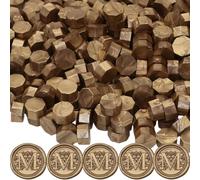 Antique Gold Wax Seal Beads 600pcs, Atopbb Metallic Sealing Wax Beads for WaxSeal Stamp, Affordable WaxPellets Refill Pack for WaxSeal Kit, Wedding Invitation, Envelope Seal, Crafts (Antique Gold)