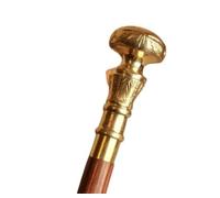 Antique Golden Brass Knob Handle Wooden Walking Cane Handmade Brass Handle Walking Stick Design Vintage Walking Cane for Grand Parents, Parents Gift for Love Ones