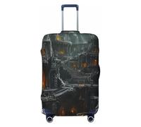 Antique Gothic Castle Vampire Castle Interior View Elastic Travel Luggage Cover Suitcase Protector, Print Suitcase Baggage Cover Anti-Scratch