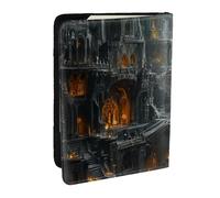Antique Gothic Castle Vampire Castle Interior View Printed Passport Holder,Travel Pu Leather Passport Cover Case Organiser for Men Women,6.5 Inch