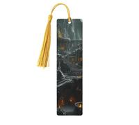 Antique Gothic Castle Vampire Castle Interior View Unique Double-Sided Artwork Printed Wooden Bookmarks, Artistic Book Accessories Birthday Presents for Men Women Presents for Book Lovers