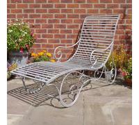 Antique Grey Metal Lounger