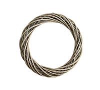 Antique Grey Willow Wreath, 40cm Round Woven Wicker, Natural Handcrafted Wall Door Decor, Rustic Country Style
