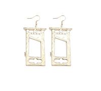 Antique Guillotine Earrings for Women Gothic Creative Horror Black Knife Beheading Door Spooky Dangle Drop Earrings for Hip Hop Rock Cosplay Halloween Party Cool Jewelry Gifts, Zinc, No Gemstone