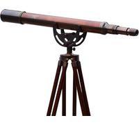 Antique Harbour Master Vintage Brass Solid Marine Navy Telescope Single Barrel Brass Copper Finish & Brown (Single Barrel Telescope