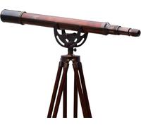 Antique Harbour Master Vintage Brass Solid Marine Navy Telescope Single Barrel Brass Copper Finish & Brown (Single Barrel Telescope
