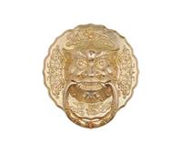 Antique Head Door Pull Ring Vintage Front Door Handle Brass Decorative Hardware for Cabinet Cupboard Retro Style Replacement(185mm)