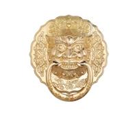 Antique Head Door Pull Ring Vintage Front Door Handle Brass Decorative Hardware for Cabinet Cupboard Retro Style Replacement(260mm)