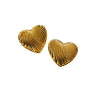 Antique Heart Shaped Earrings Statement Jewelry Hypoallergenically Materials Gold Tone Accessories for Special Occasions Hypoallergenically Gold Plated Earrings
