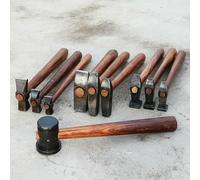 Antique Heavy Small Set of 10 Black Iron Hammer Blacksmith Useful Item