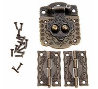Antique Hinge Bronze Embossing Hasp Decorative Latch Lock for Wooden Jewelry Box Cabinet