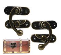 Antique Hook Closure | 2 Retro Box Trigger Closure | Antique Style Left & Right Closure for Jewelry, Toolbox, Suitcase or Box