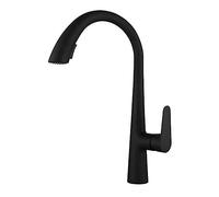 Antique Household Drawer Gun Gray Kitchen Faucet Rotating hot and Cold Sink, Copper swan Black with Water Inlet Pipe