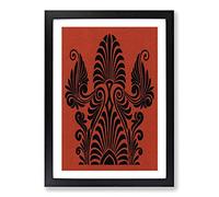 Antique Illustration in Orange & Black by Owen Jones Framed Print | A2 Black Framed Wall Art | Ready to Hang | Modern Nature Picture | Living Room Bedroom Lounge Office