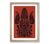 Antique Illustration in Orange & Black by Owen Jones Framed Print | A2 Oak Framed Wall Art | Ready to Hang | Modern Nature Picture | Living Room Bedroom Lounge Office