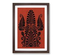 Antique Illustration in Orange & Black by Owen Jones Framed Print | A2 Walnut Framed Wall Art | Ready to Hang | Modern Nature Picture | Living Room Bedroom Lounge Office