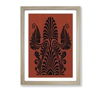 Antique Illustration In Orange & Black By Owen Jones Vintage Framed Print | A4 Oak Framed Wall Art | Ready to Hang | Classic Nature Picture | Living Room Bedroom Lounge Office
