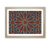 Antique Illustration In Orange & Blue By Owen Jones Vintage Framed Print | A2 Oak Framed Wall Art | Ready to Hang | Classic Nature Picture | Living Room Bedroom Lounge Office
