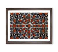 Antique Illustration In Orange & Blue By Owen Jones Vintage Framed Print | A2 Walnut Framed Wall Art | Ready to Hang | Classic Nature Picture | Living Room Bedroom Lounge Office