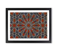 Antique Illustration In Orange & Blue By Owen Jones Vintage Framed Wall Art Print, Ready to Hang Picture for Living Room Bedroom Home Office Décor, Black A2 (64 x 46 cm)