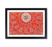 Antique Illustration in Orange by Owen Jones Framed Print | A2 Black Framed Wall Art | Ready to Hang | Modern Nature Picture | Living Room Bedroom Lounge Office