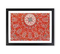 Antique Illustration In Orange By Owen Jones Vintage Framed Print | A3 Black Framed Wall Art | Ready to Hang | Classic Nature Picture | Living Room Bedroom Lounge Office