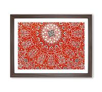 Antique Illustration In Orange By Owen Jones Vintage Framed Print | A4 Walnut Framed Wall Art | Ready to Hang | Classic Nature Picture | Living Room Bedroom Lounge Office