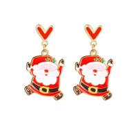 Antique-Inspired Christmas Earrings Alloy Texture Statement Jewelry, Design for & Date Christmas Earrings Santa Snowman Alloy Holiday Jewelry