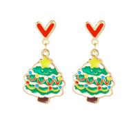 Antique-Inspired Christmas Earrings Alloy Texture Statement Jewelry, Design for & Date Christmas Earrings Santa Snowman Alloy Holiday Jewelry