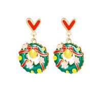 Antique-Inspired Christmas Earrings Alloy Texture Statement Jewelry, Design for & Date Christmas Earrings Santa Snowman Alloy Holiday Jewelry