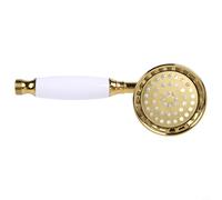 Antique-Inspired Handheld Shower Head Constructed from Stainless Steel and Plastic for Stable Performance Over Time (Gold)