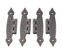 Antique Iron 4 Pack Cabinet Hinges in H Shape for Cabinet Doors, Robust Hardware for Furniture Making and Restoration (Red bronze)