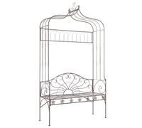 vidaXL Garden Bench 122cm Iron Antique Brown Outdoor Backyard Furniture Seat