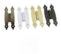 Antique Iron H-Shaped Cabinet Hinge, Decorative Black Finish for Kitchen Wardrobe Furniture Restoration, 4 Pack