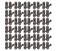 Antique Iron Hasp Hooks Set 30 Pieces with 120 Screws Bronze Left Right Opening for Jewelry Wooden Boxes Secure Closure Small Crafts 3.2 x 2.8cm